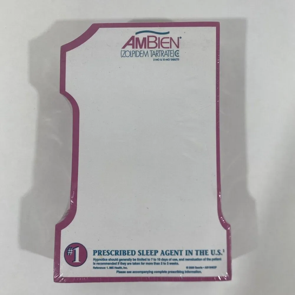 Vtg‎ 2000 Ambien Pharma Adversiting Notepad Paper Pad Collectible Sealed
